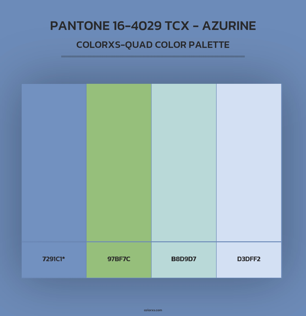 PANTONE 16-4029 TCX - Azurine - Colorxs Quad Palette