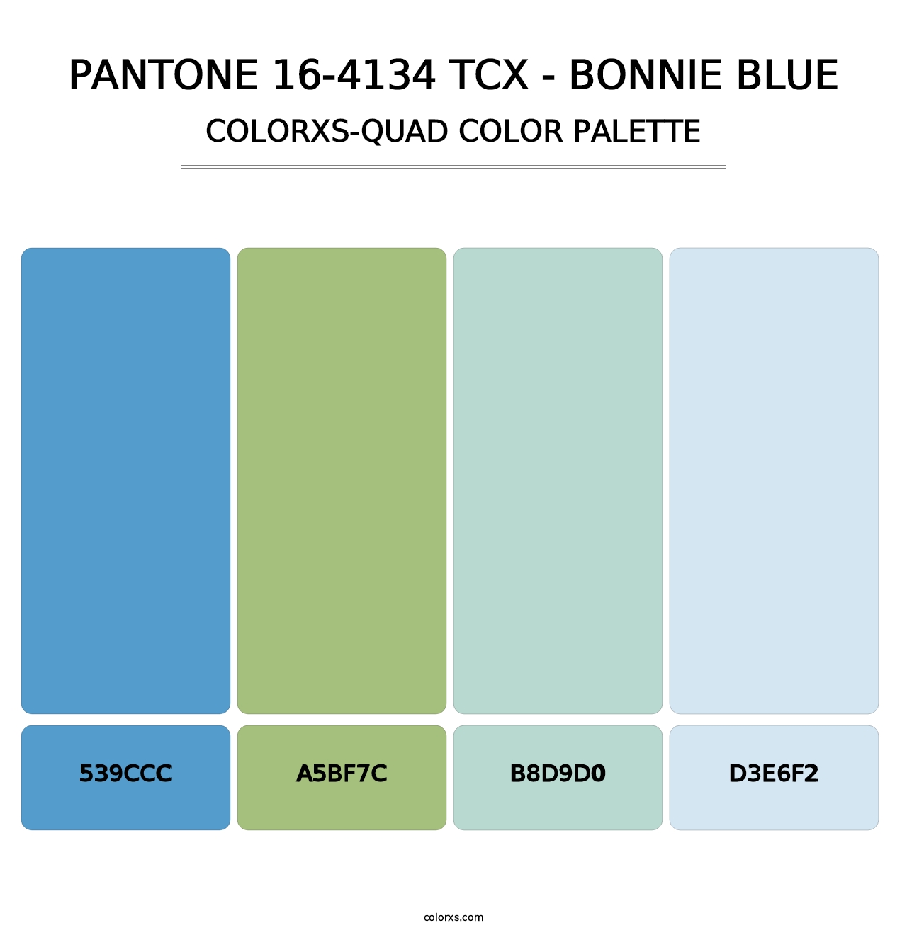 PANTONE 16-4134 TCX - Bonnie Blue - Colorxs Quad Palette