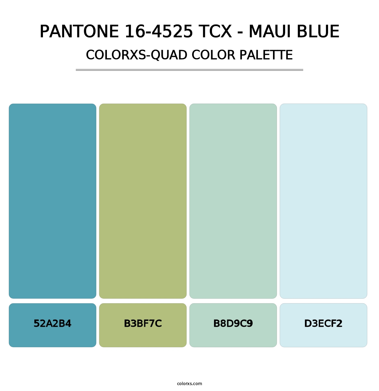 PANTONE 16-4525 TCX - Maui Blue - Colorxs Quad Palette