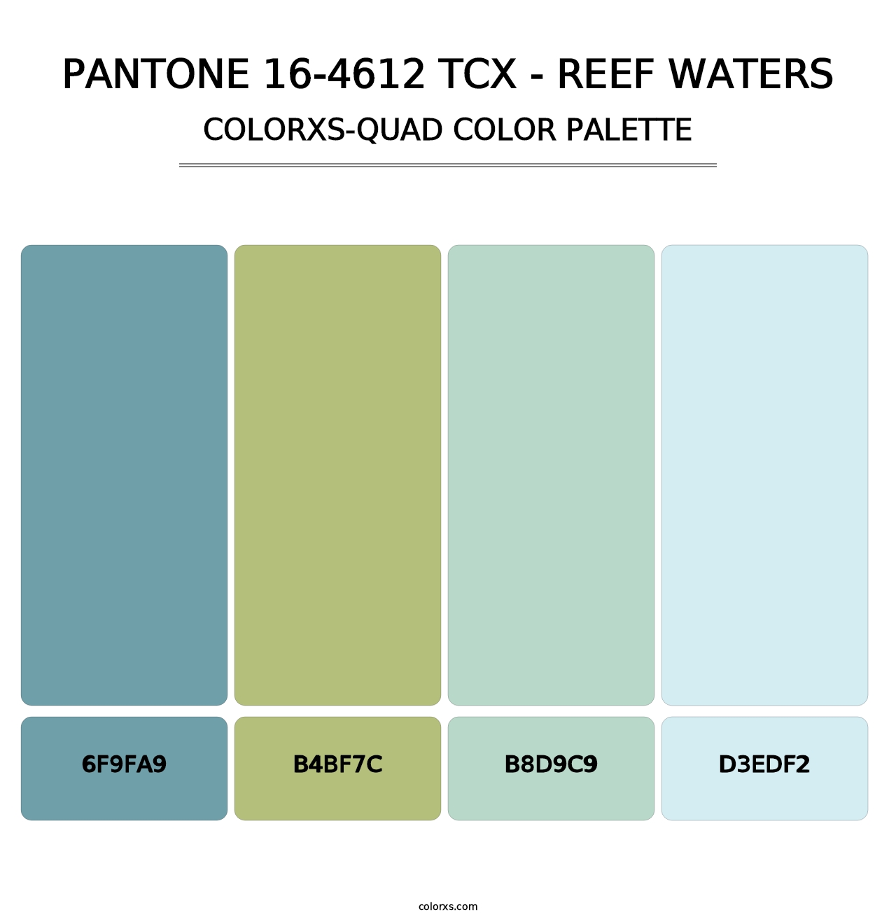 PANTONE 16-4612 TCX - Reef Waters - Colorxs Quad Palette