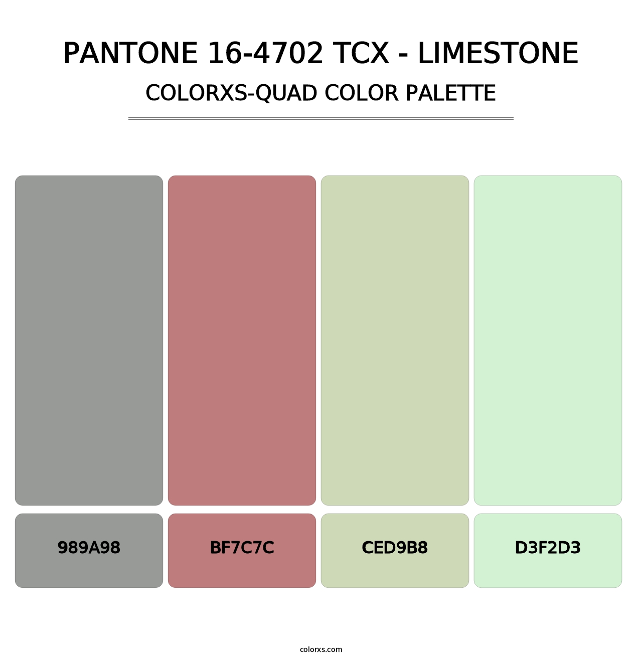 PANTONE 16-4702 TCX - Limestone - Colorxs Quad Palette
