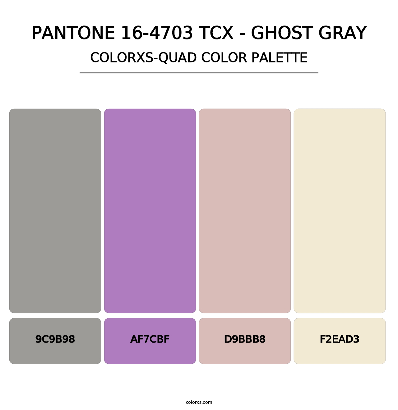 PANTONE 16-4703 TCX - Ghost Gray - Colorxs Quad Palette
