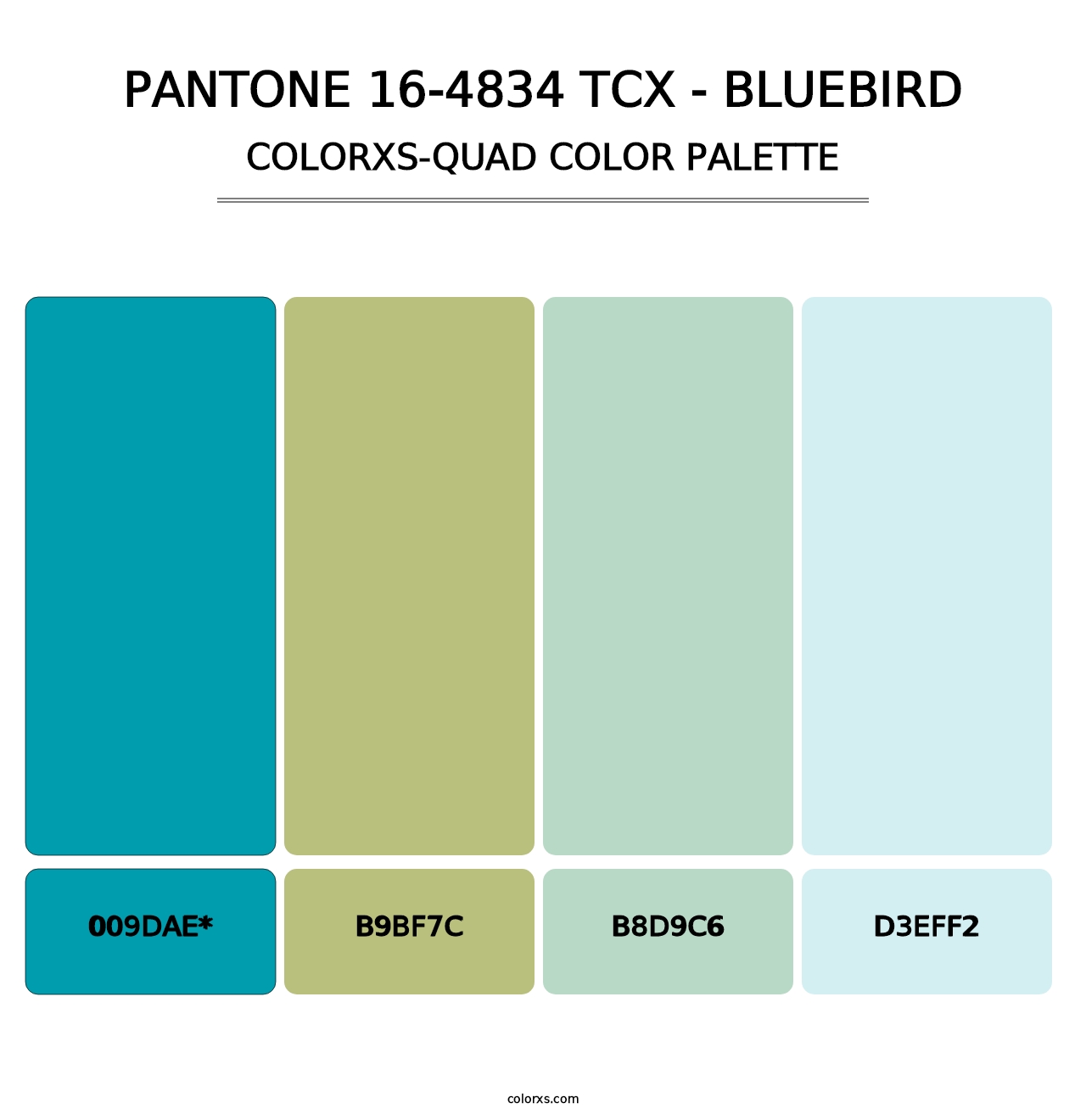 PANTONE 16-4834 TCX - Bluebird - Colorxs Quad Palette