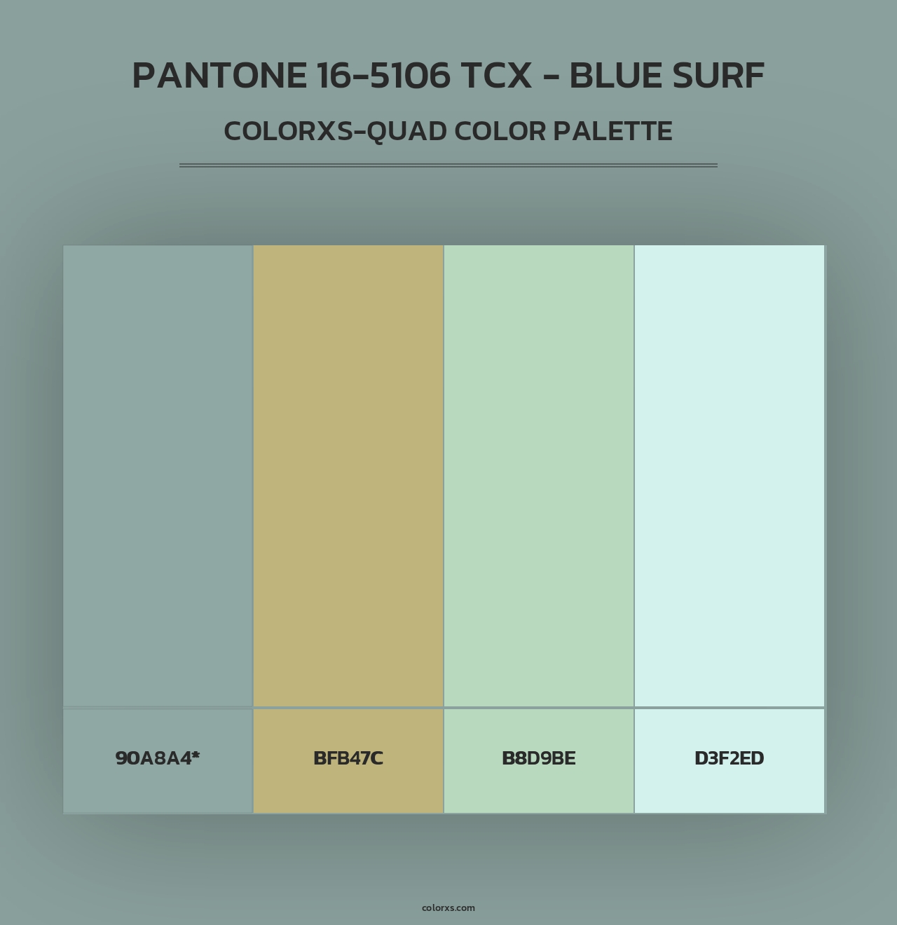 PANTONE 16-5106 TCX - Blue Surf - Colorxs Quad Palette
