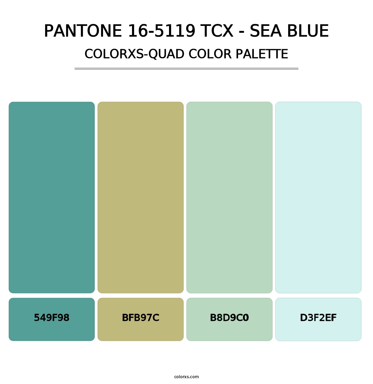 PANTONE 16-5119 TCX - Sea Blue - Colorxs Quad Palette