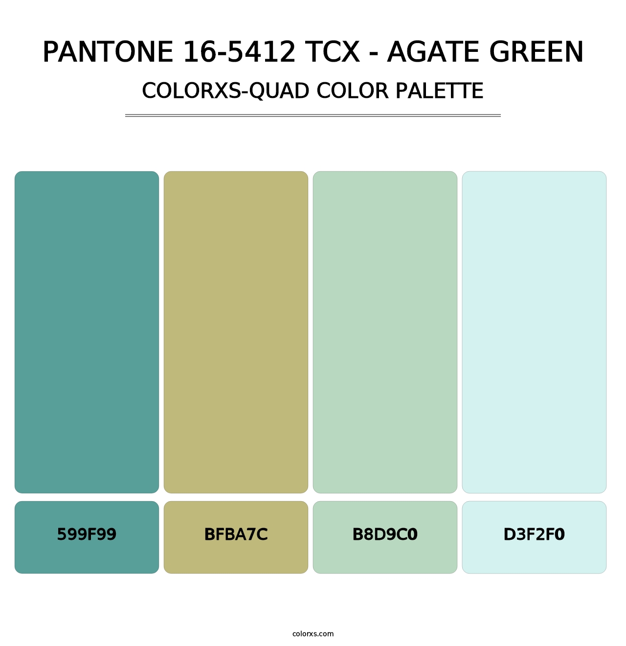 PANTONE 16-5412 TCX - Agate Green - Colorxs Quad Palette