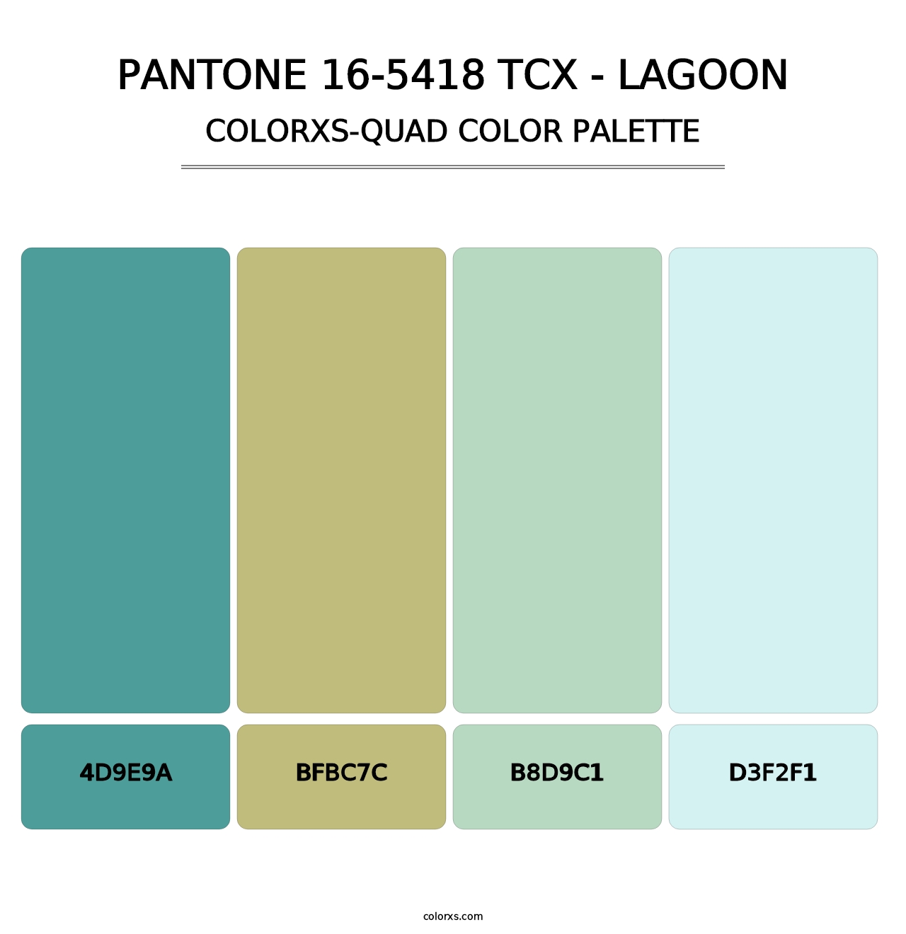 PANTONE 16-5418 TCX - Lagoon - Colorxs Quad Palette