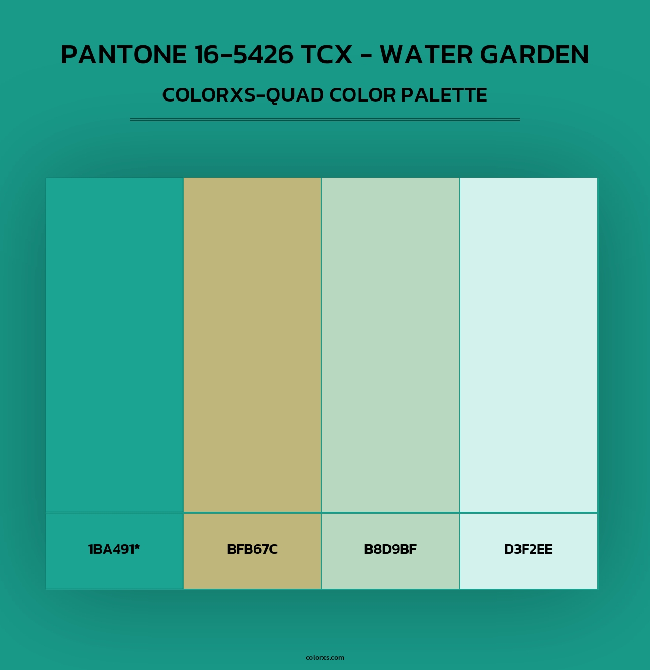 PANTONE 16-5426 TCX - Water Garden - Colorxs Quad Palette
