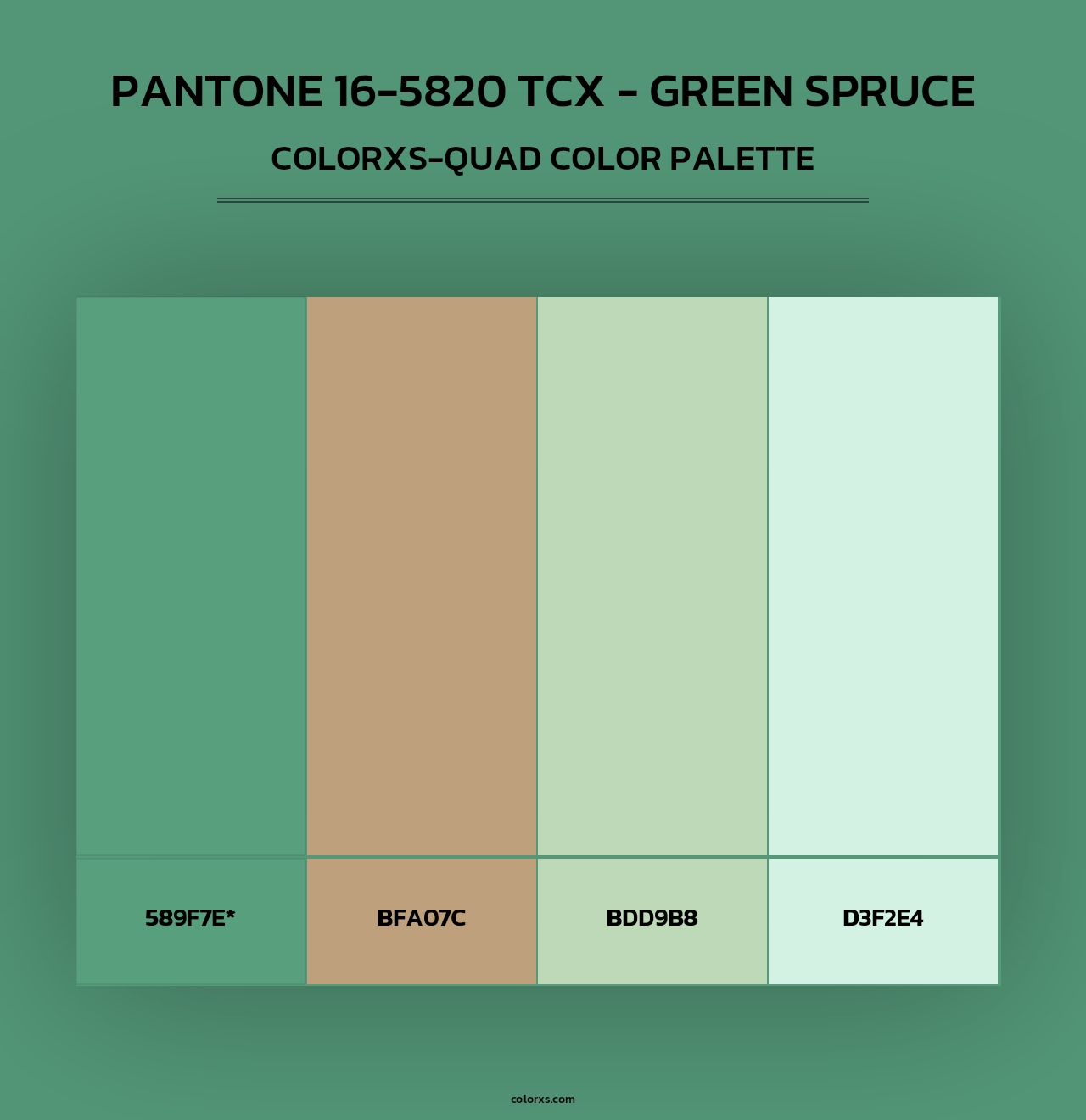 PANTONE 16-5820 TCX - Green Spruce - Colorxs Quad Palette
