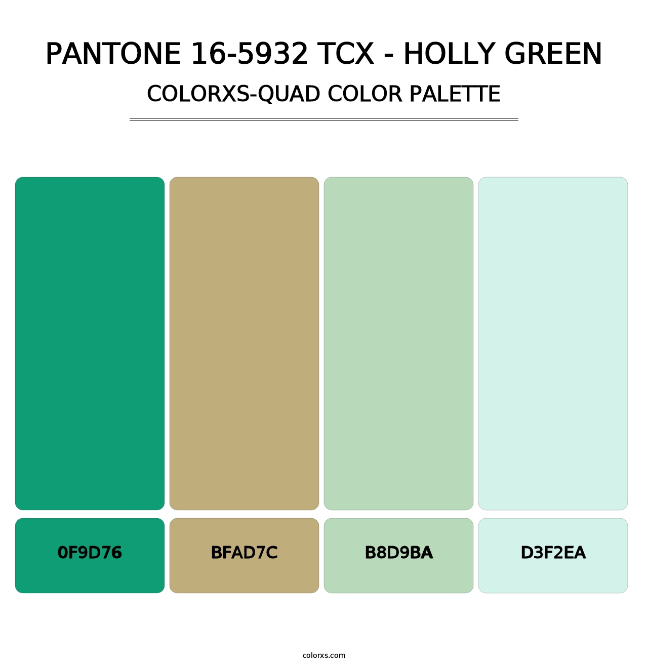 PANTONE 16-5932 TCX - Holly Green - Colorxs Quad Palette