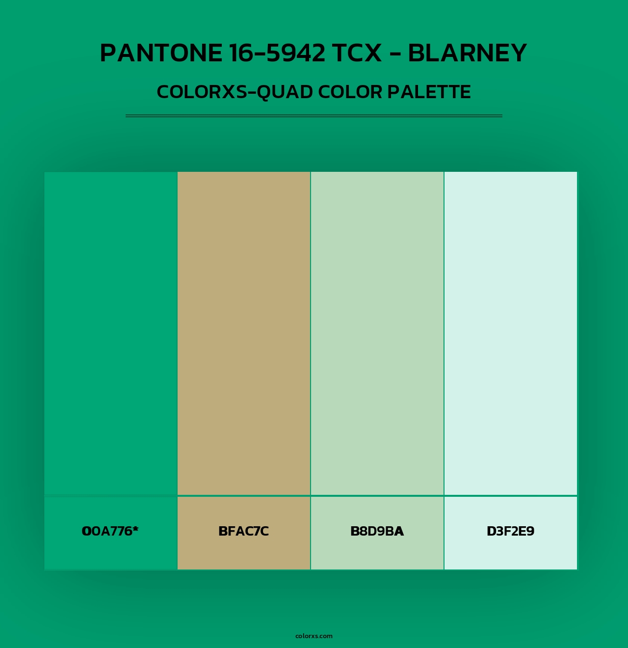 PANTONE 16-5942 TCX - Blarney - Colorxs Quad Palette