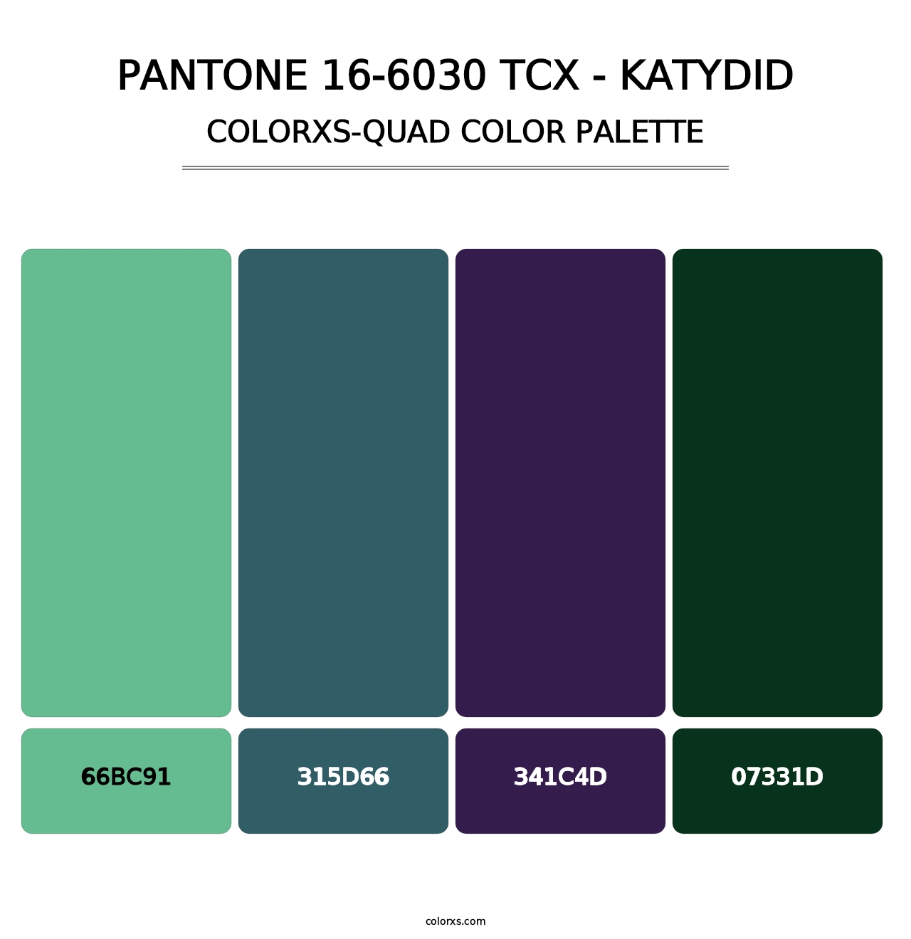 PANTONE 16-6030 TCX - Katydid - Colorxs Quad Palette