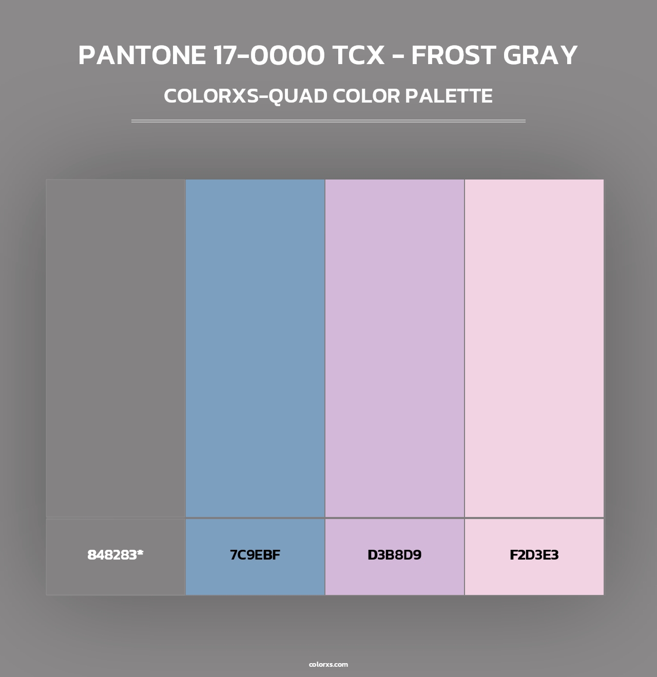 PANTONE 17-0000 TCX - Frost Gray - Colorxs Quad Palette