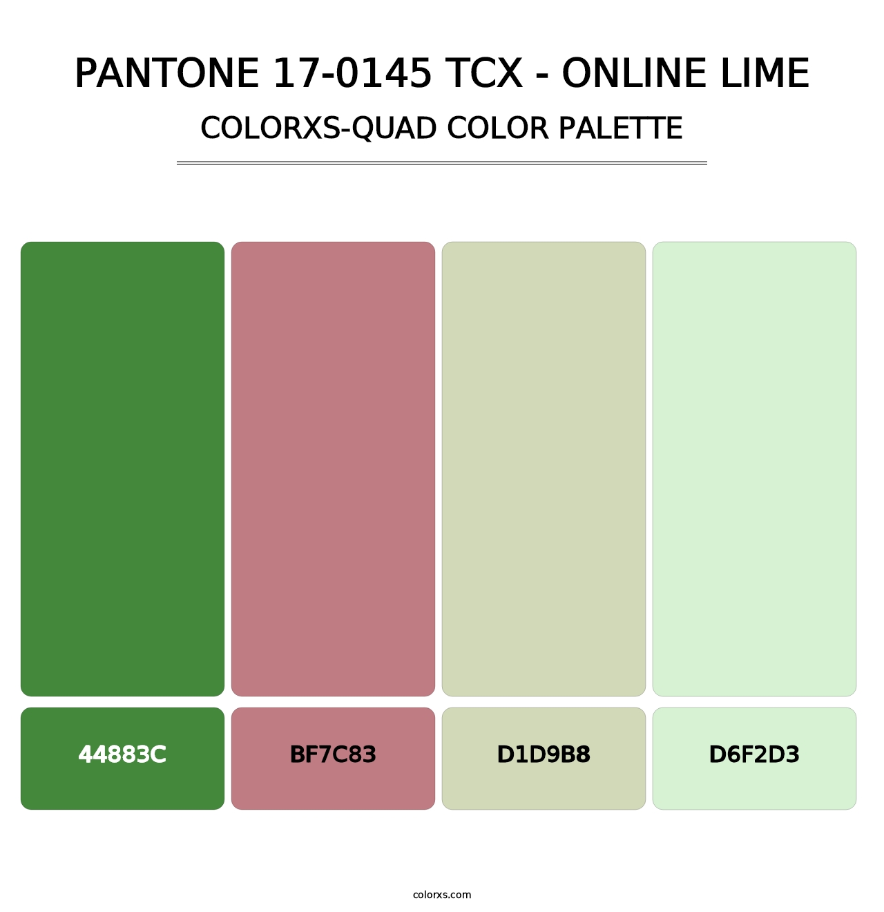 PANTONE 17-0145 TCX - Online Lime - Colorxs Quad Palette