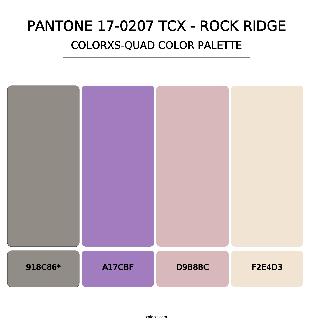 PANTONE 17-0207 TCX - Rock Ridge - Colorxs Quad Palette