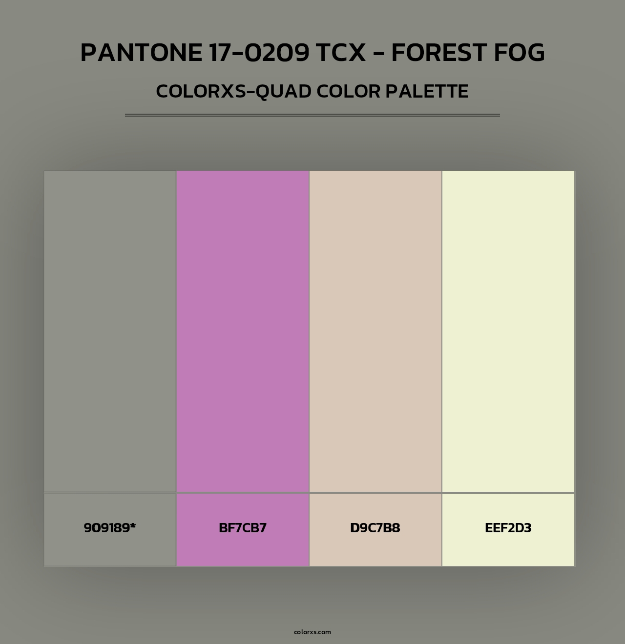 PANTONE 17-0209 TCX - Forest Fog - Colorxs Quad Palette