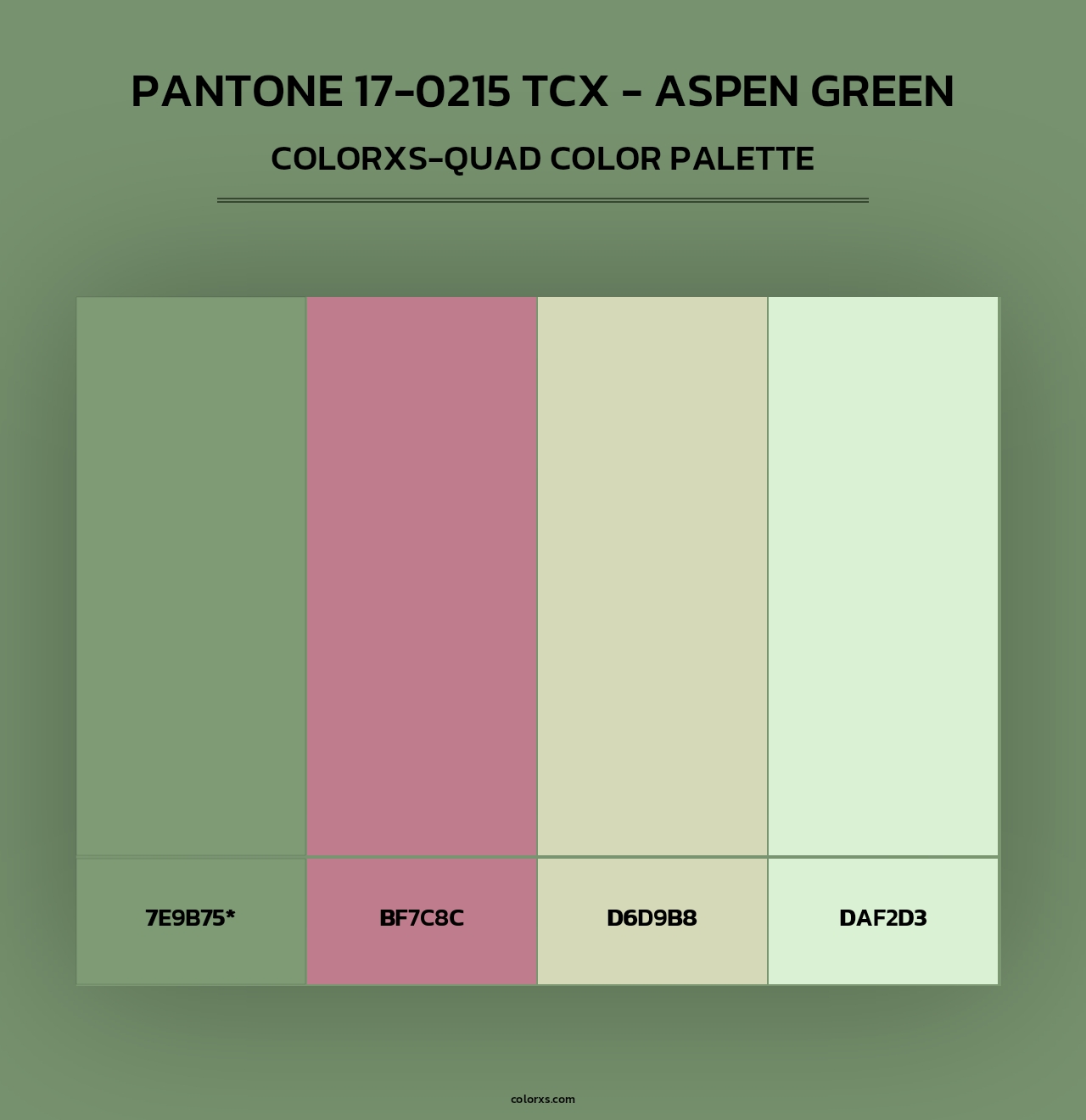 PANTONE 17-0215 TCX - Aspen Green - Colorxs Quad Palette