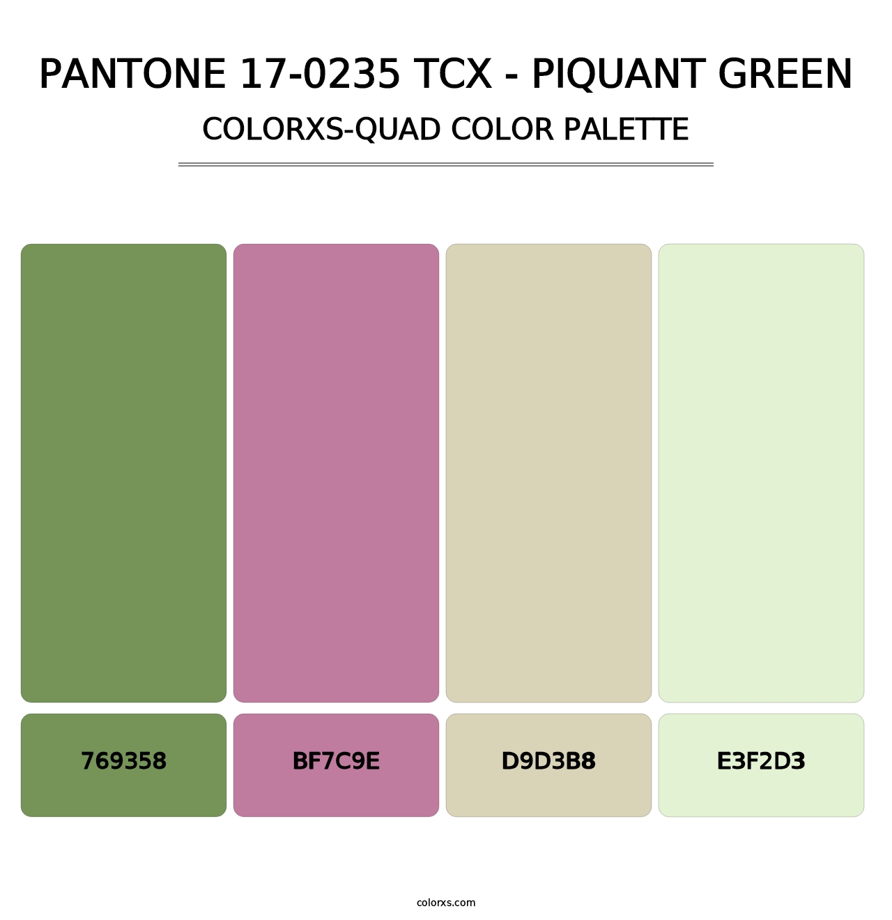 PANTONE 17-0235 TCX - Piquant Green - Colorxs Quad Palette
