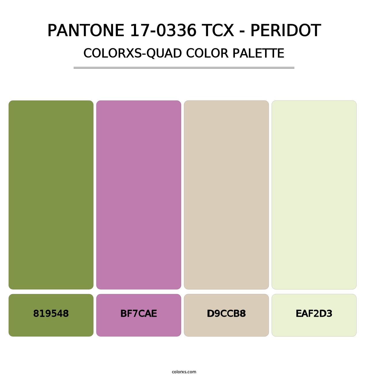 PANTONE 17-0336 TCX - Peridot - Colorxs Quad Palette