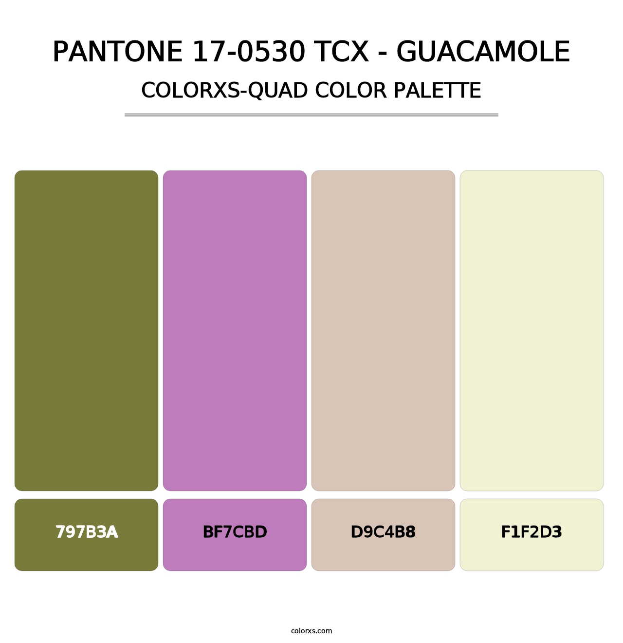 PANTONE 17-0530 TCX - Guacamole - Colorxs Quad Palette