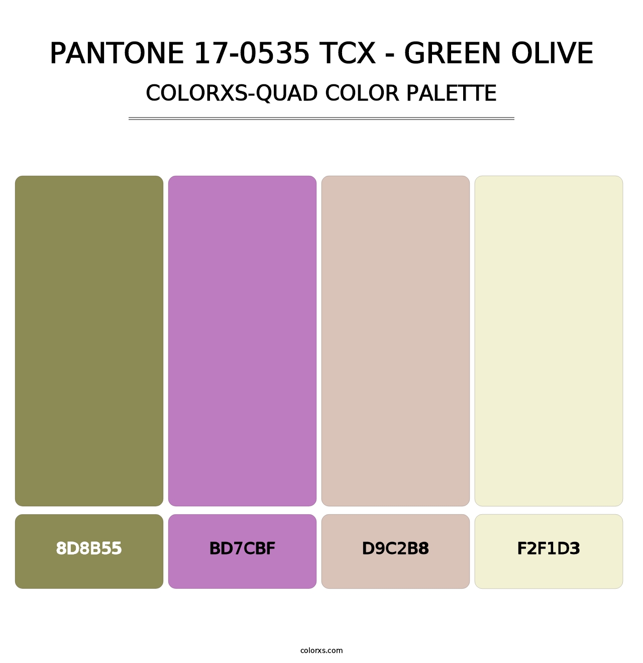 PANTONE 17-0535 TCX - Green Olive - Colorxs Quad Palette