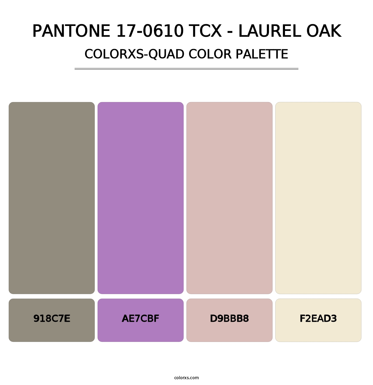 PANTONE 17-0610 TCX - Laurel Oak - Colorxs Quad Palette