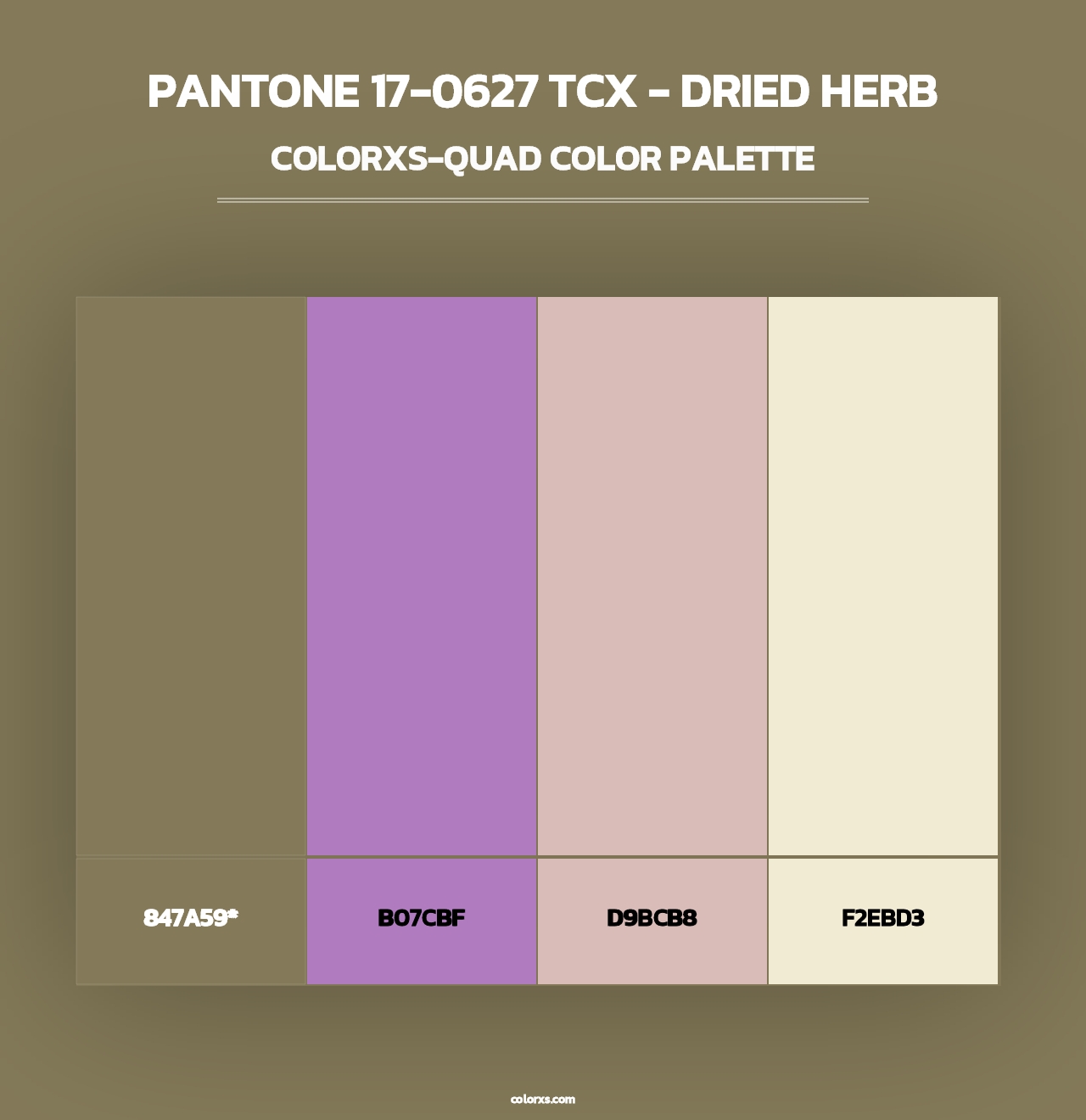 PANTONE 17-0627 TCX - Dried Herb - Colorxs Quad Palette