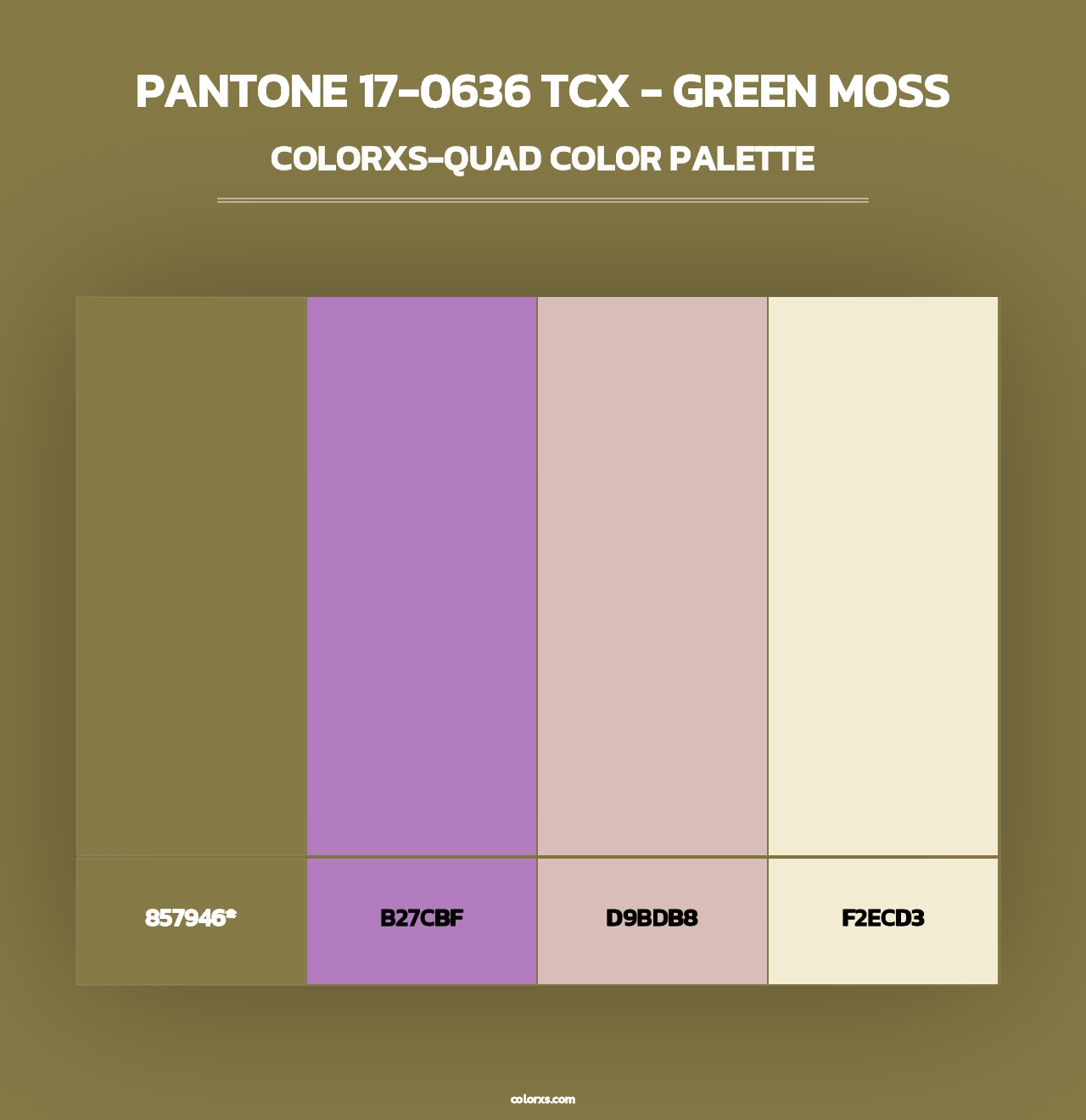 PANTONE 17-0636 TCX - Green Moss - Colorxs Quad Palette