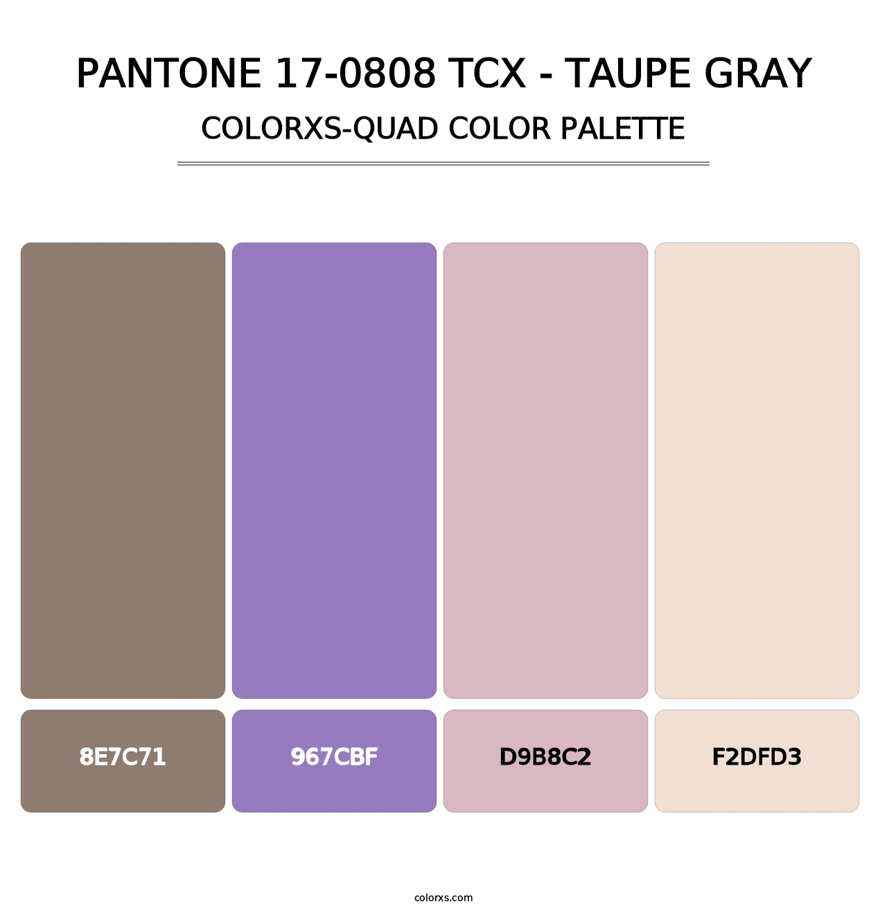 PANTONE 17-0808 TCX - Taupe Gray - Colorxs Quad Palette