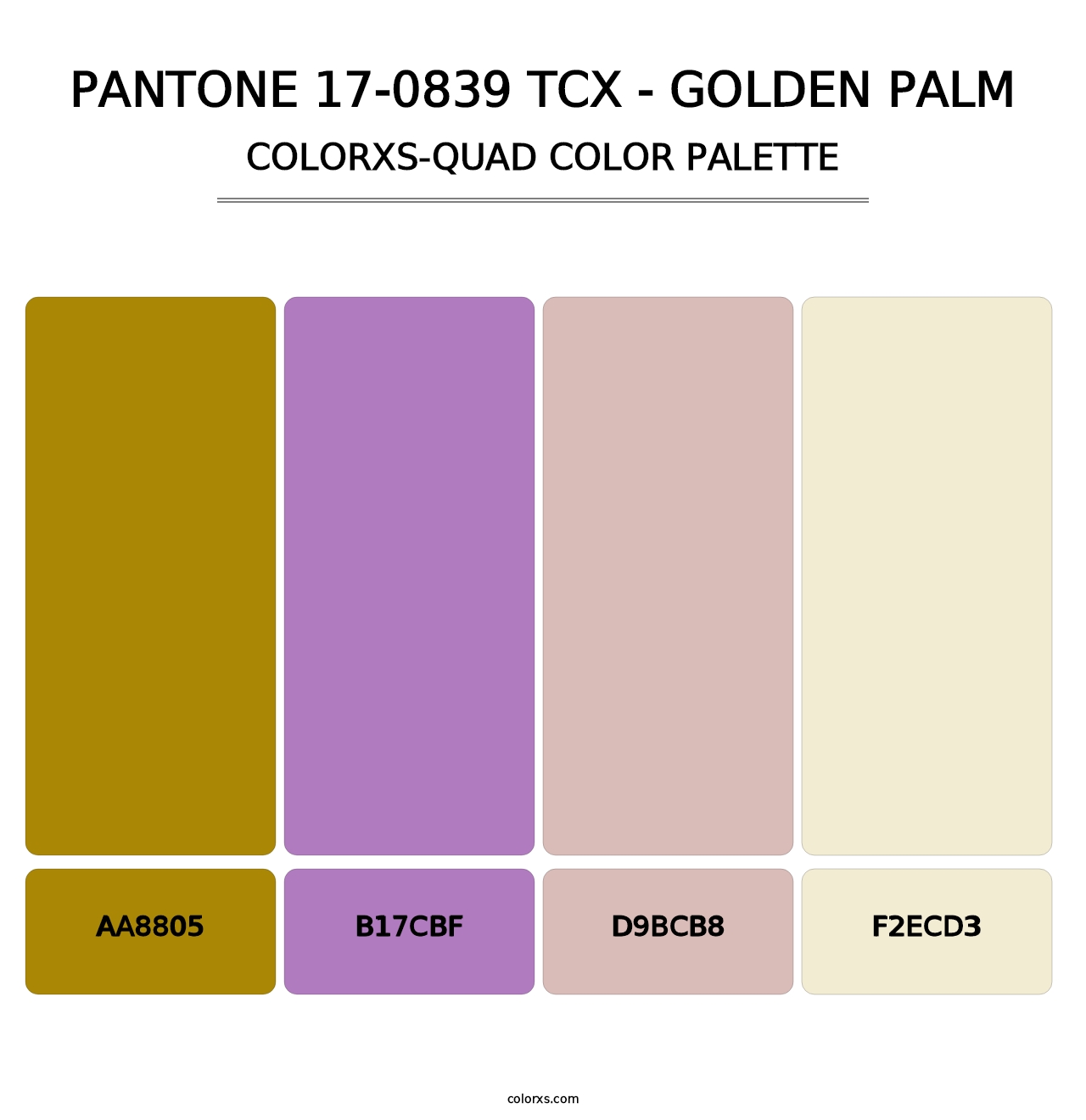 PANTONE 17-0839 TCX - Golden Palm - Colorxs Quad Palette