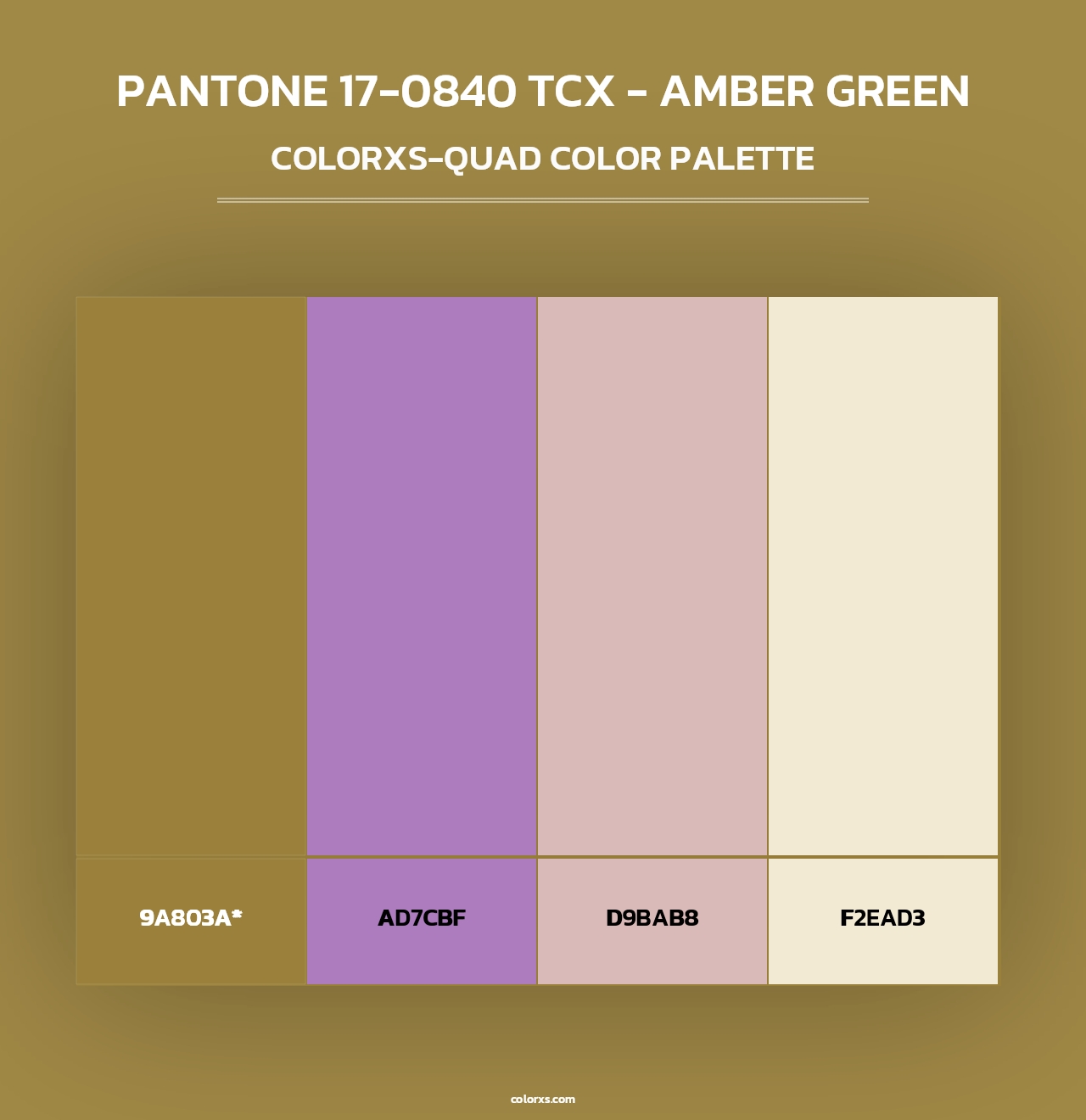 PANTONE 17-0840 TCX - Amber Green - Colorxs Quad Palette