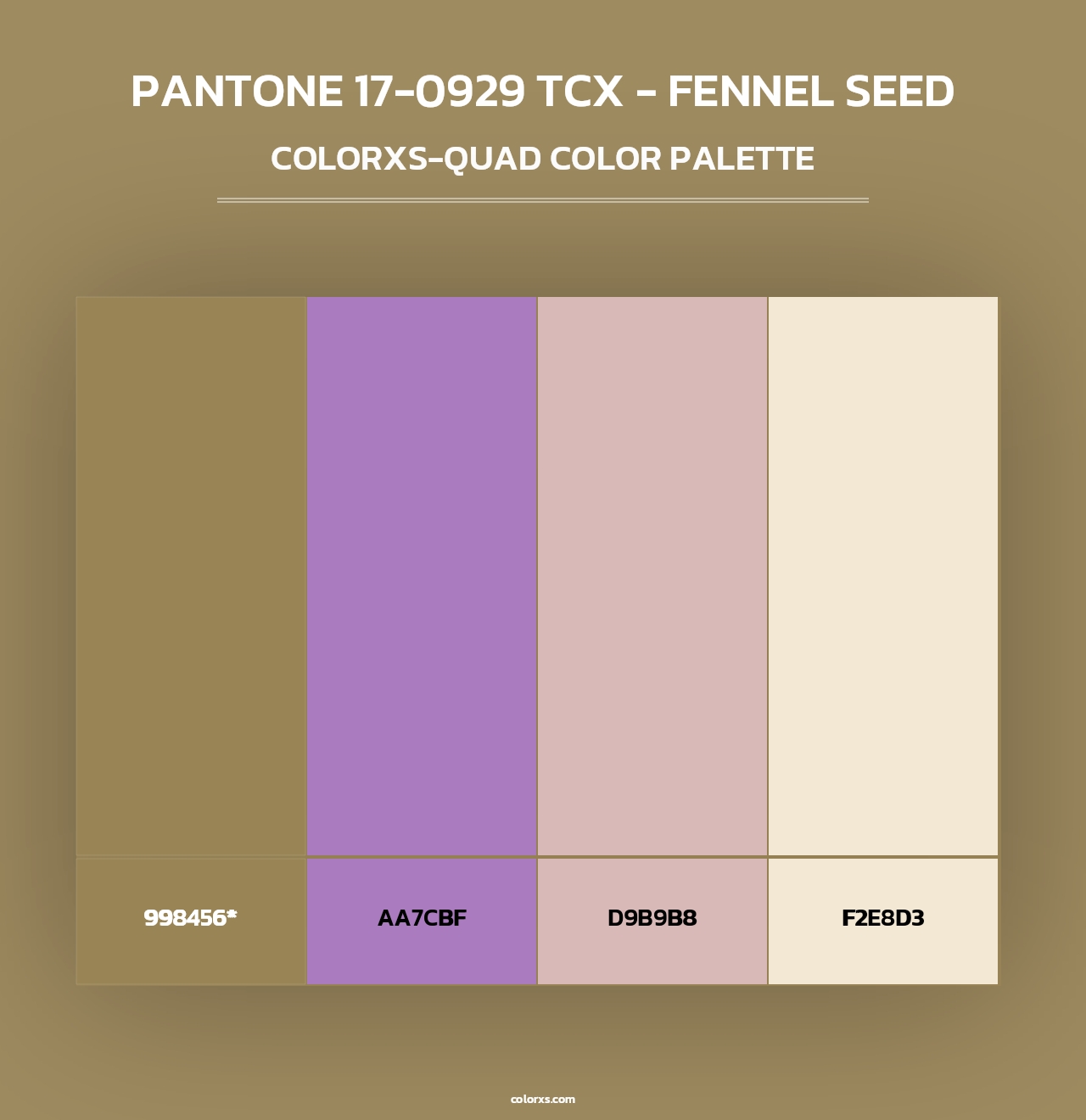 PANTONE 17-0929 TCX - Fennel Seed - Colorxs Quad Palette