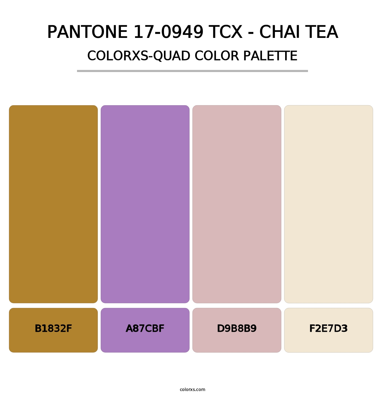 PANTONE 17-0949 TCX - Chai Tea - Colorxs Quad Palette