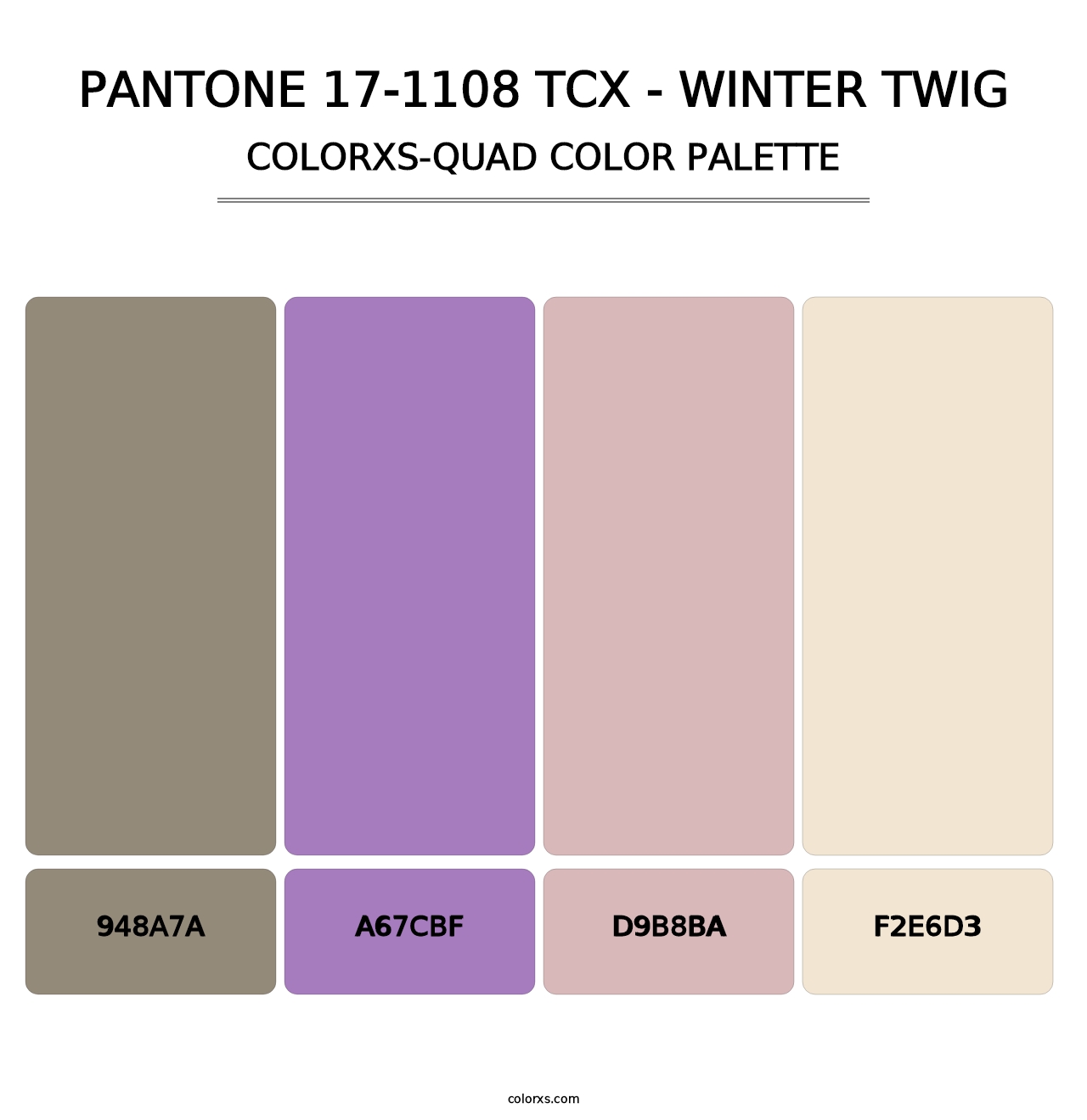 PANTONE 17-1108 TCX - Winter Twig - Colorxs Quad Palette
