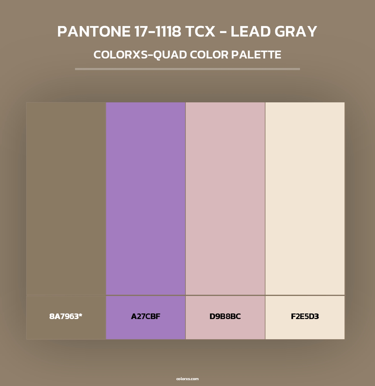 PANTONE 17-1118 TCX - Lead Gray - Colorxs Quad Palette