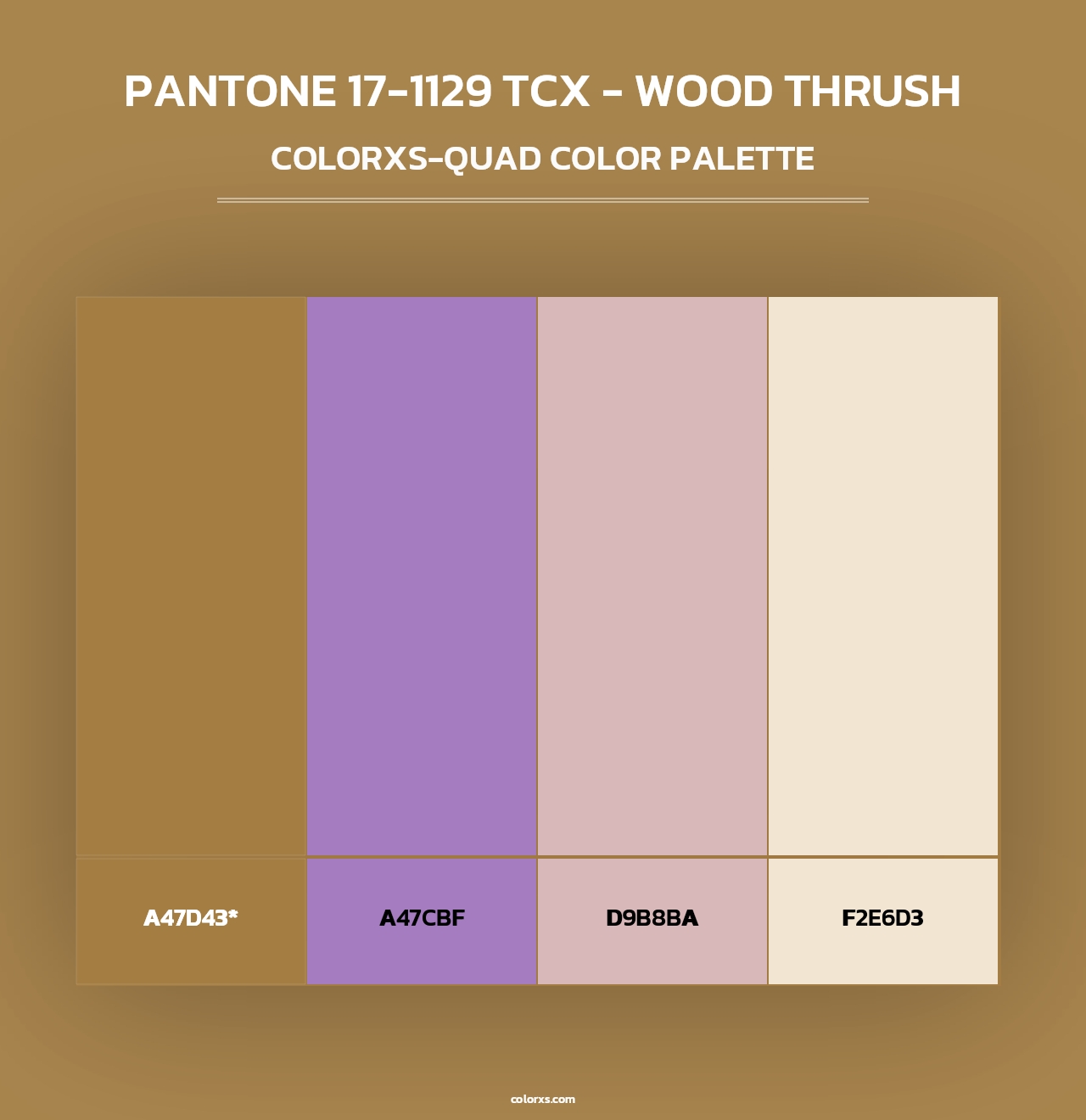 PANTONE 17-1129 TCX - Wood Thrush - Colorxs Quad Palette