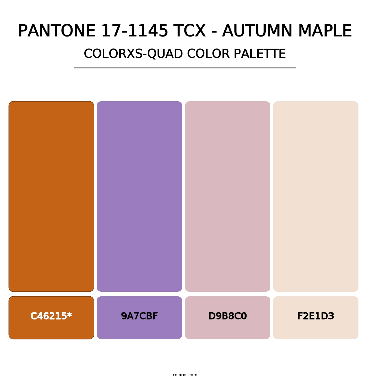 PANTONE 17-1145 TCX - Autumn Maple - Colorxs Quad Palette