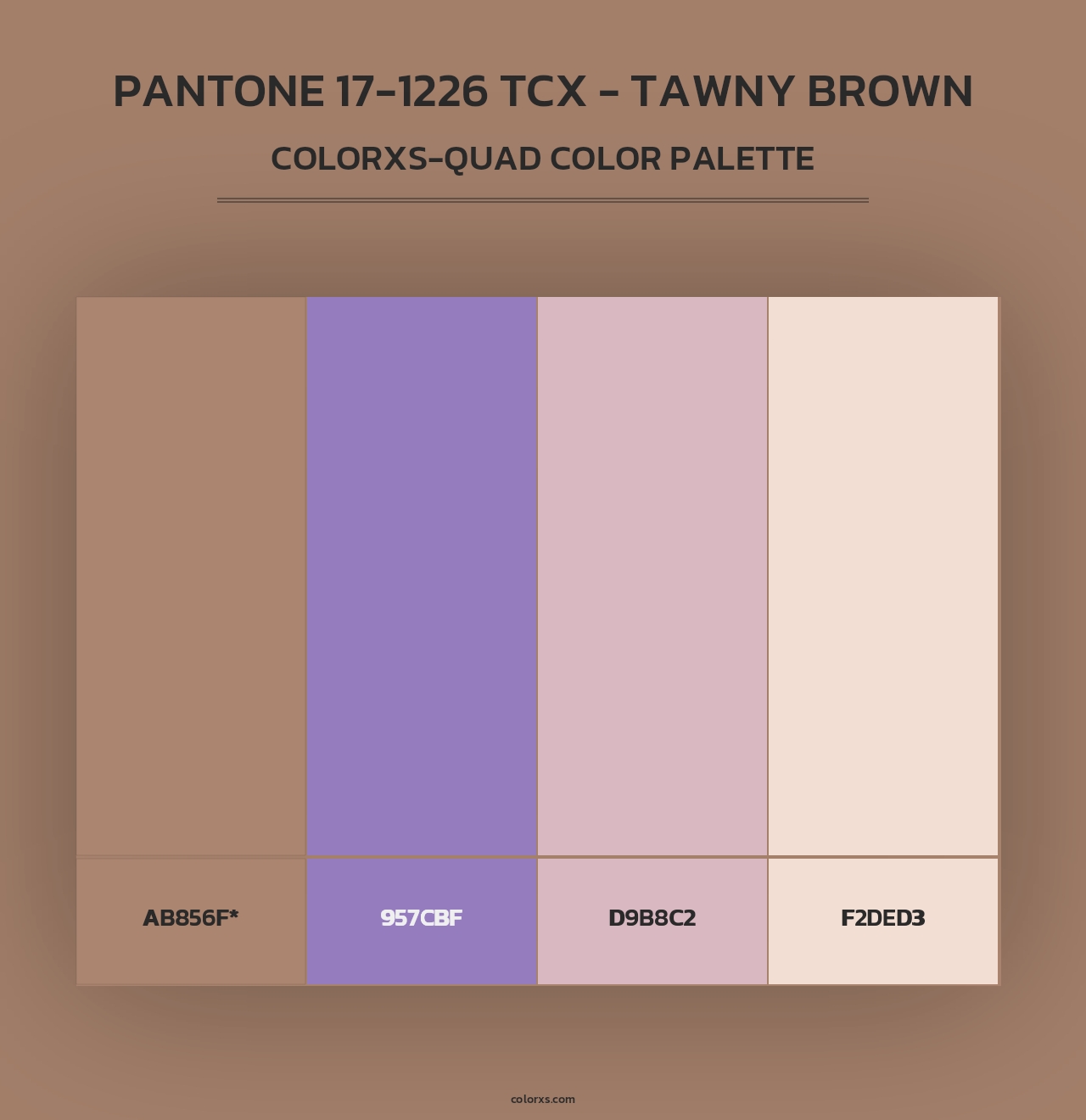 PANTONE 17-1226 TCX - Tawny Brown - Colorxs Quad Palette