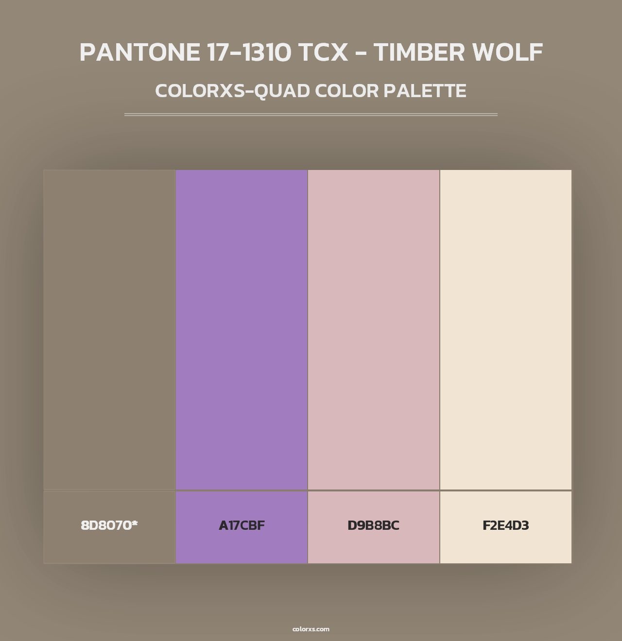 PANTONE 17-1310 TCX - Timber Wolf - Colorxs Quad Palette