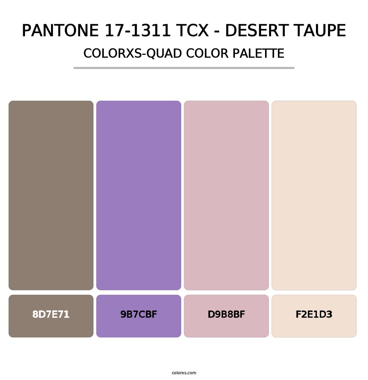 PANTONE 17-1311 TCX - Desert Taupe - Colorxs Quad Palette