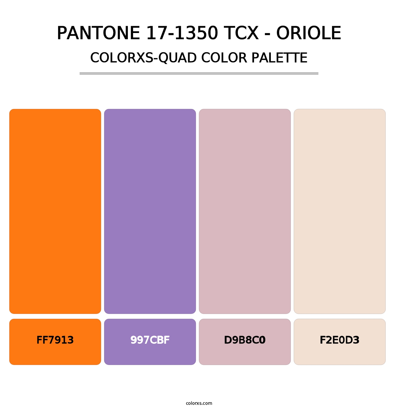 PANTONE 17-1350 TCX - Oriole - Colorxs Quad Palette