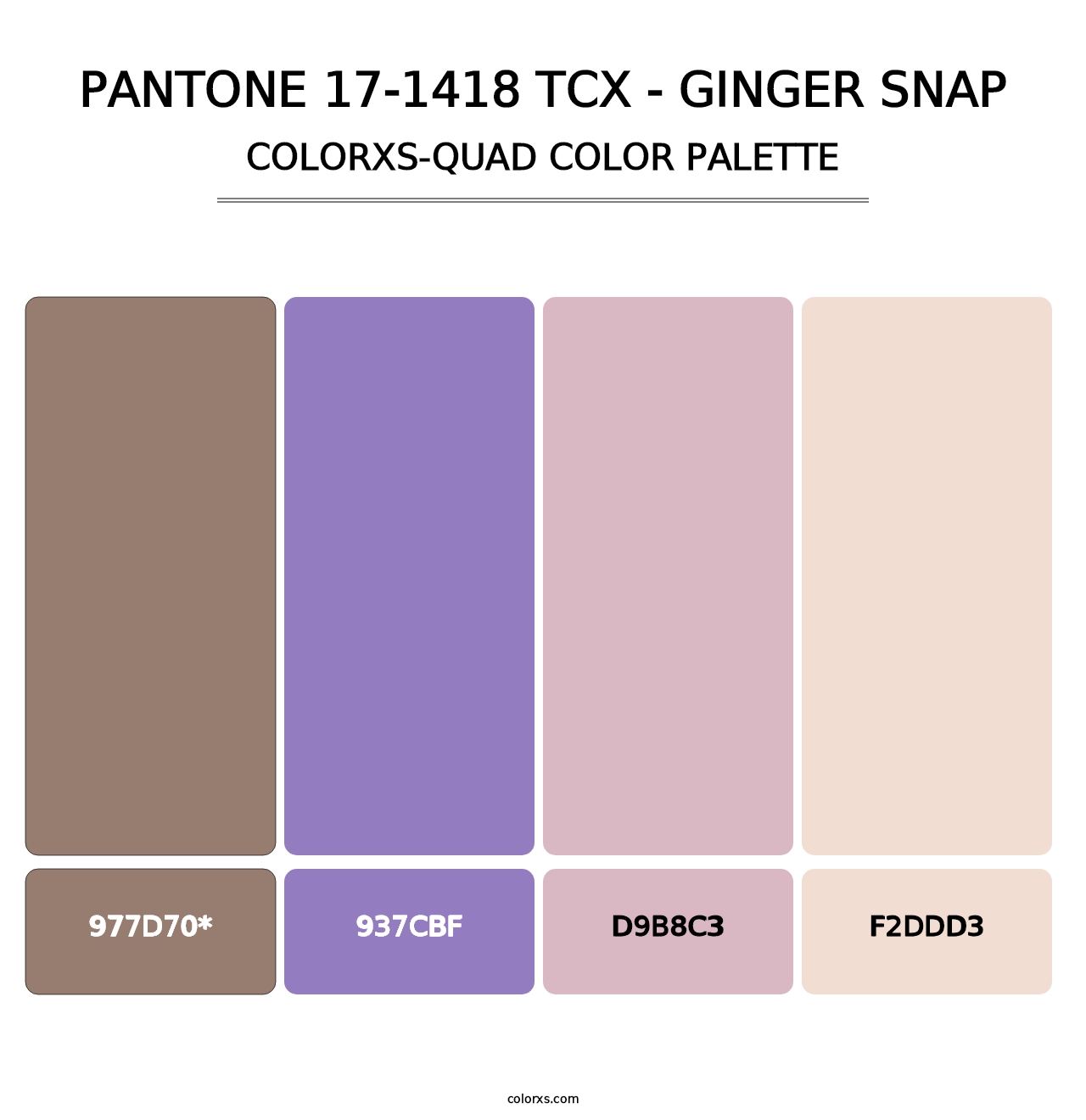 PANTONE 17-1418 TCX - Ginger Snap - Colorxs Quad Palette