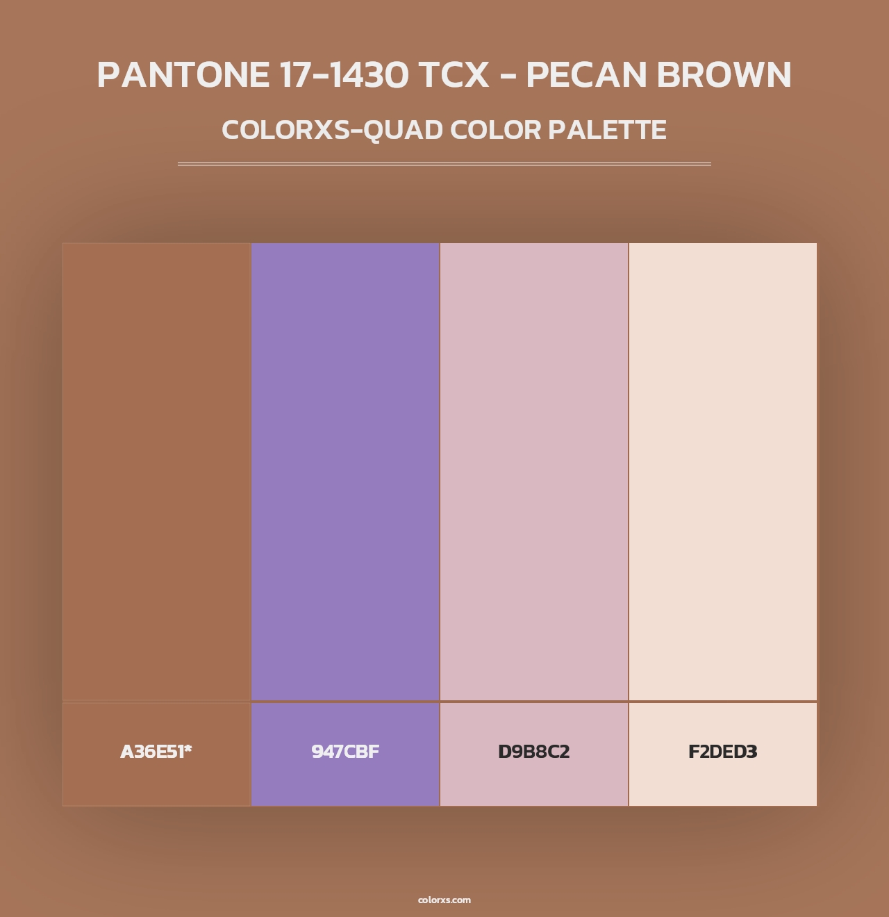 PANTONE 17-1430 TCX - Pecan Brown - Colorxs Quad Palette
