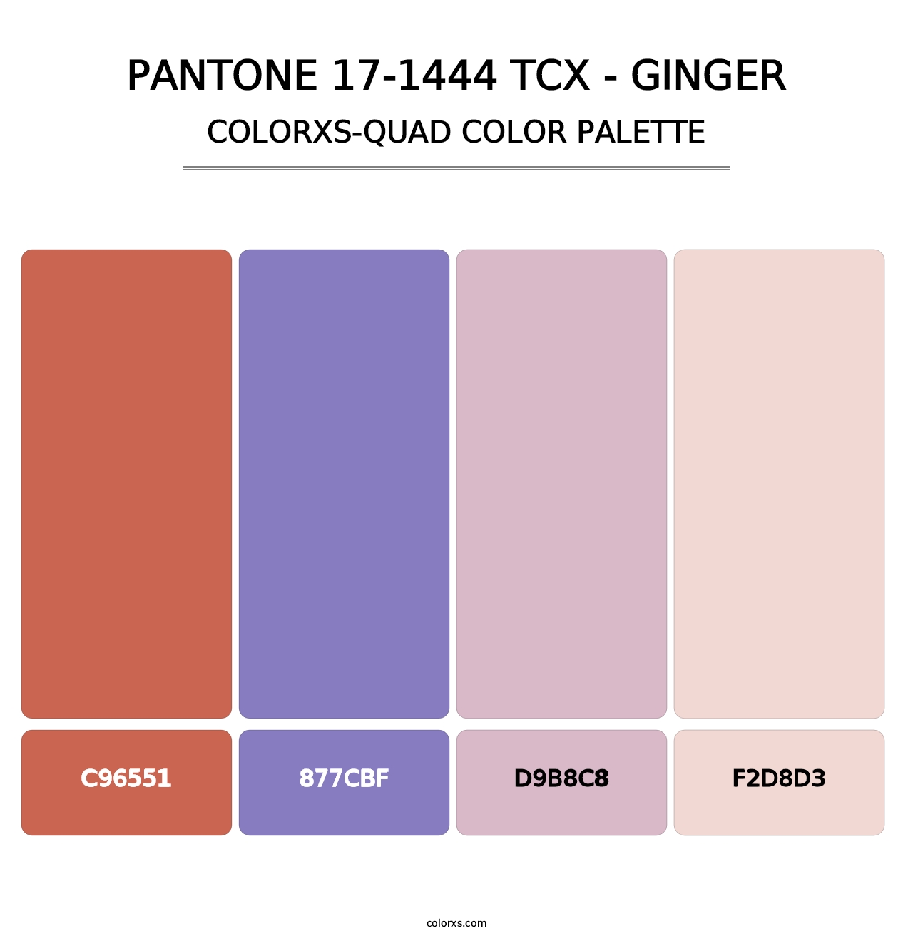 PANTONE 17-1444 TCX - Ginger - Colorxs Quad Palette