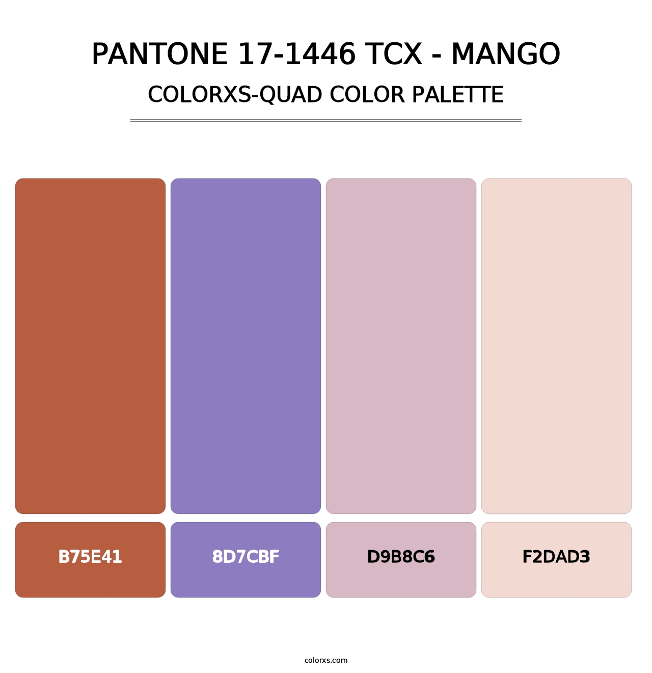 PANTONE 17-1446 TCX - Mango - Colorxs Quad Palette