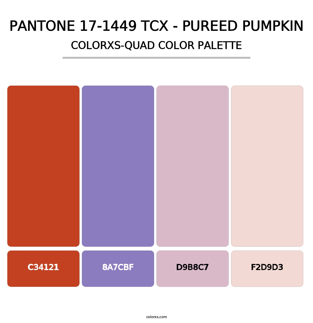 PANTONE 17-1449 TCX - Pureed Pumpkin - Colorxs Quad Palette
