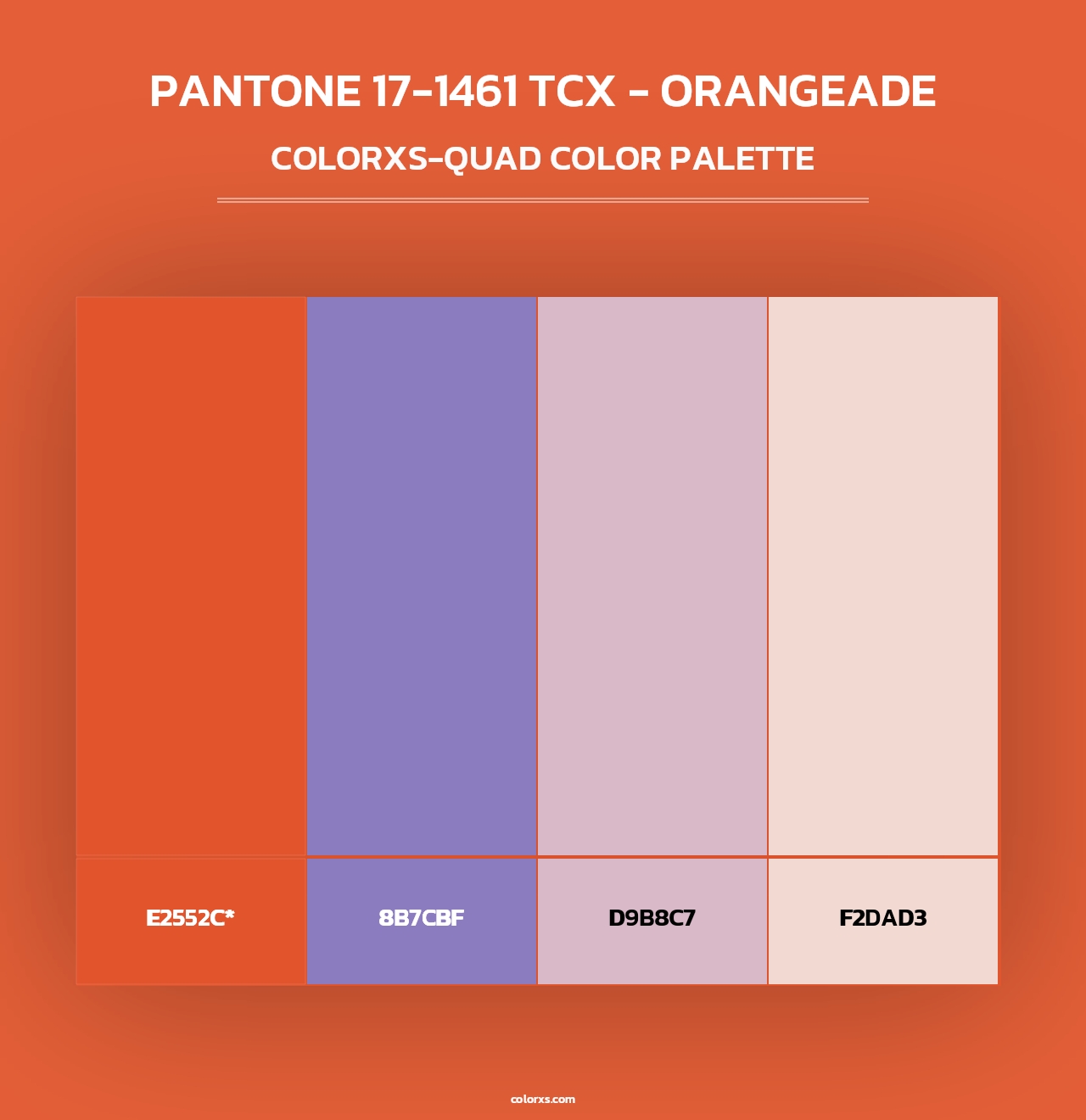 PANTONE 17-1461 TCX - Orangeade - Colorxs Quad Palette