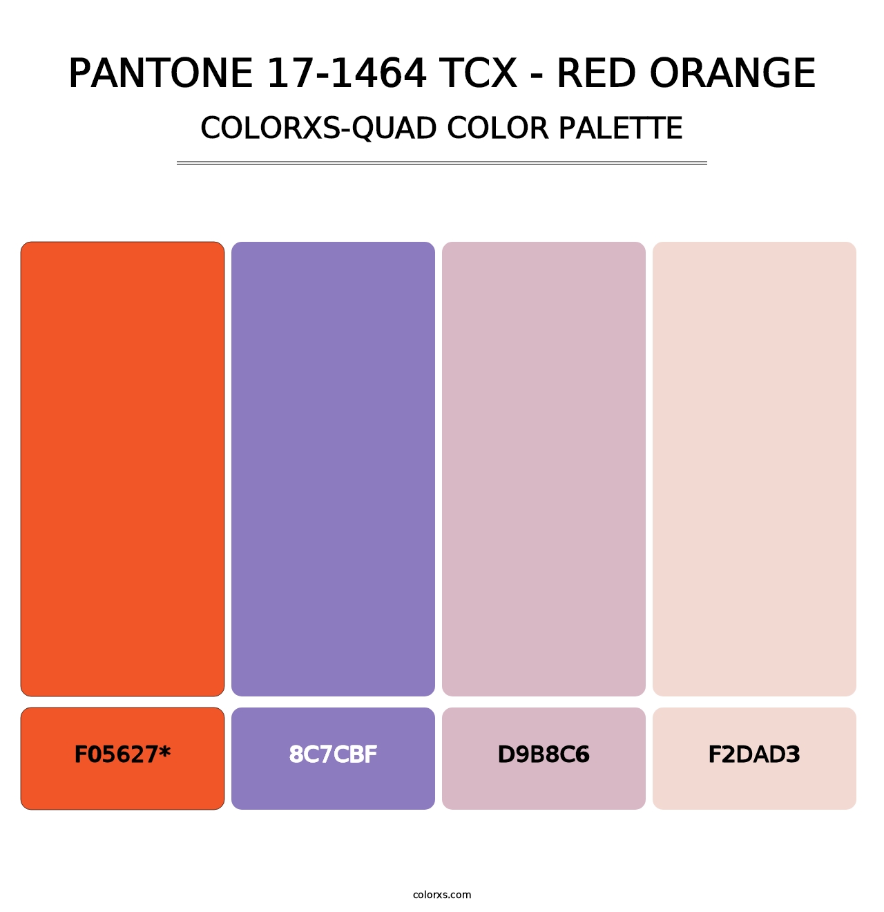PANTONE 17-1464 TCX - Red Orange - Colorxs Quad Palette