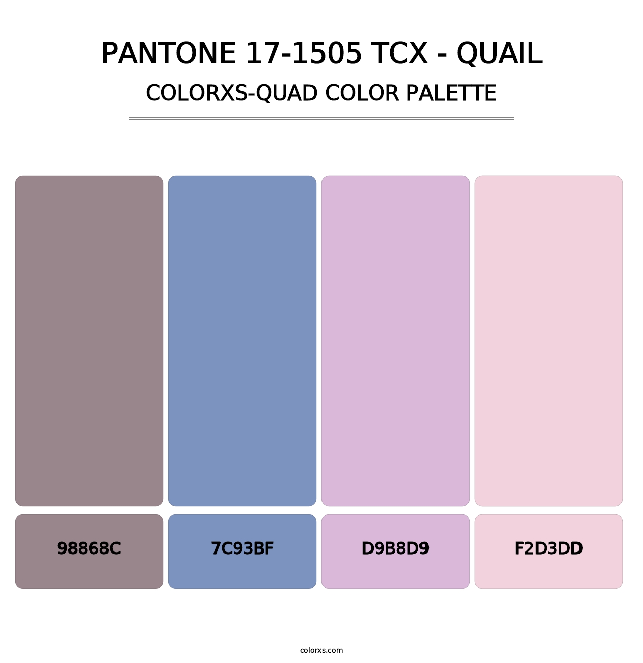 PANTONE 17-1505 TCX - Quail - Colorxs Quad Palette