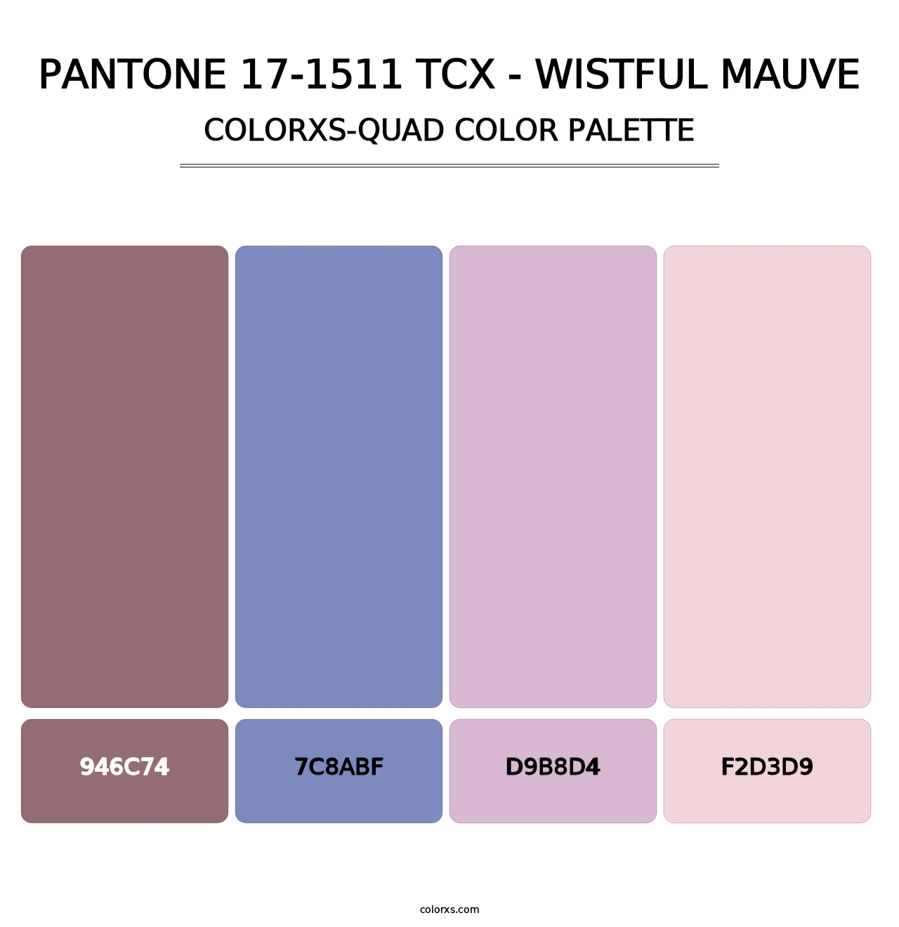 PANTONE 17-1511 TCX - Wistful Mauve - Colorxs Quad Palette